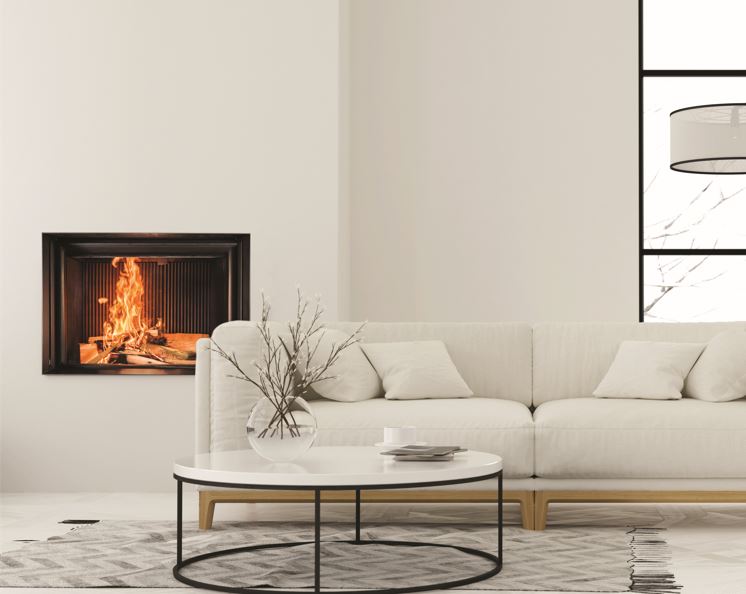 Photo of a wood  built-in fireplace